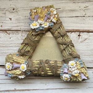 Rustic Country Farmhouse Cottage Floral Photo Picture Frame 7”x7”